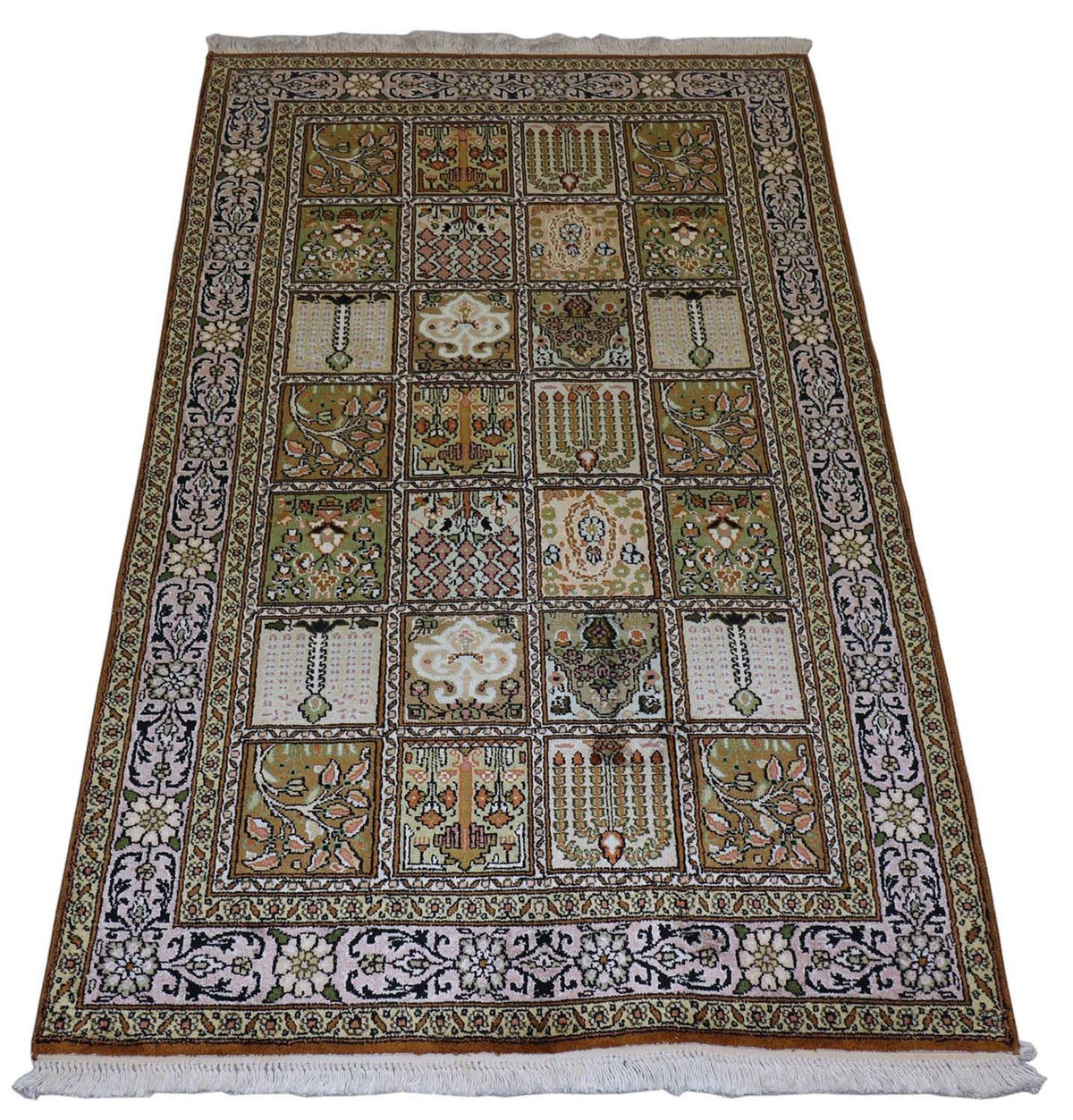 Jedwabny dywan - Kashmir Silk - 152 x 90 cm - brązowy