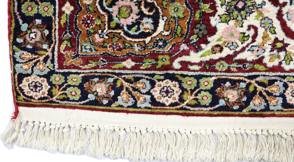 Jedwabny dywan - Kashmir Silk - 152 x 98 cm - czarny