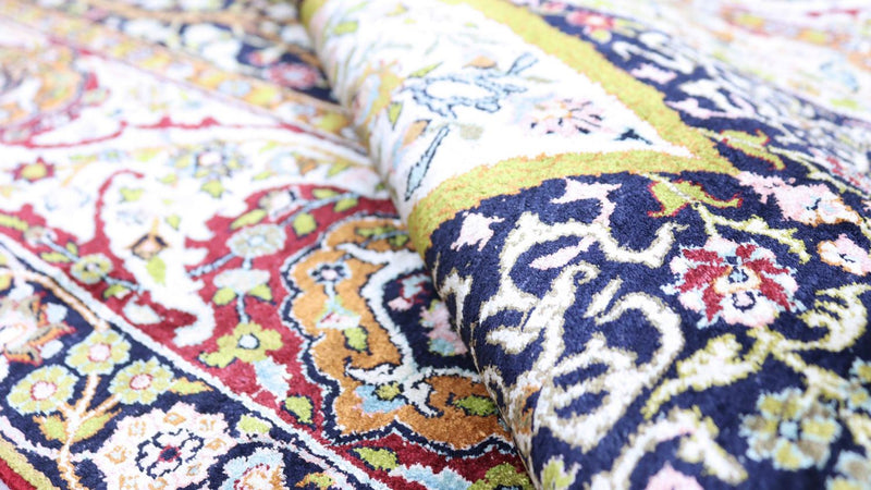 Jedwabny dywan - Kashmir Silk - 152 x 98 cm - czarny