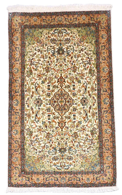 Jedwabny dywan - Kashmir Silk - 155 x 99 cm - beżowy