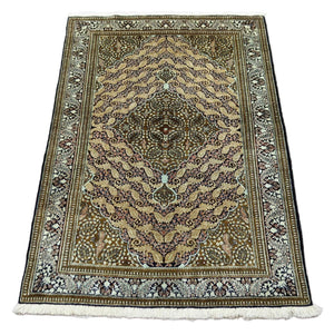 Jedwabny dywan - Ghom Silk - Premium - 163 x 109 cm - ciemnoniebieski