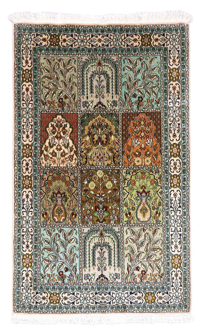 Jedwabny dywan - Kashmir Silk - 151 x 95 cm - turkusowy