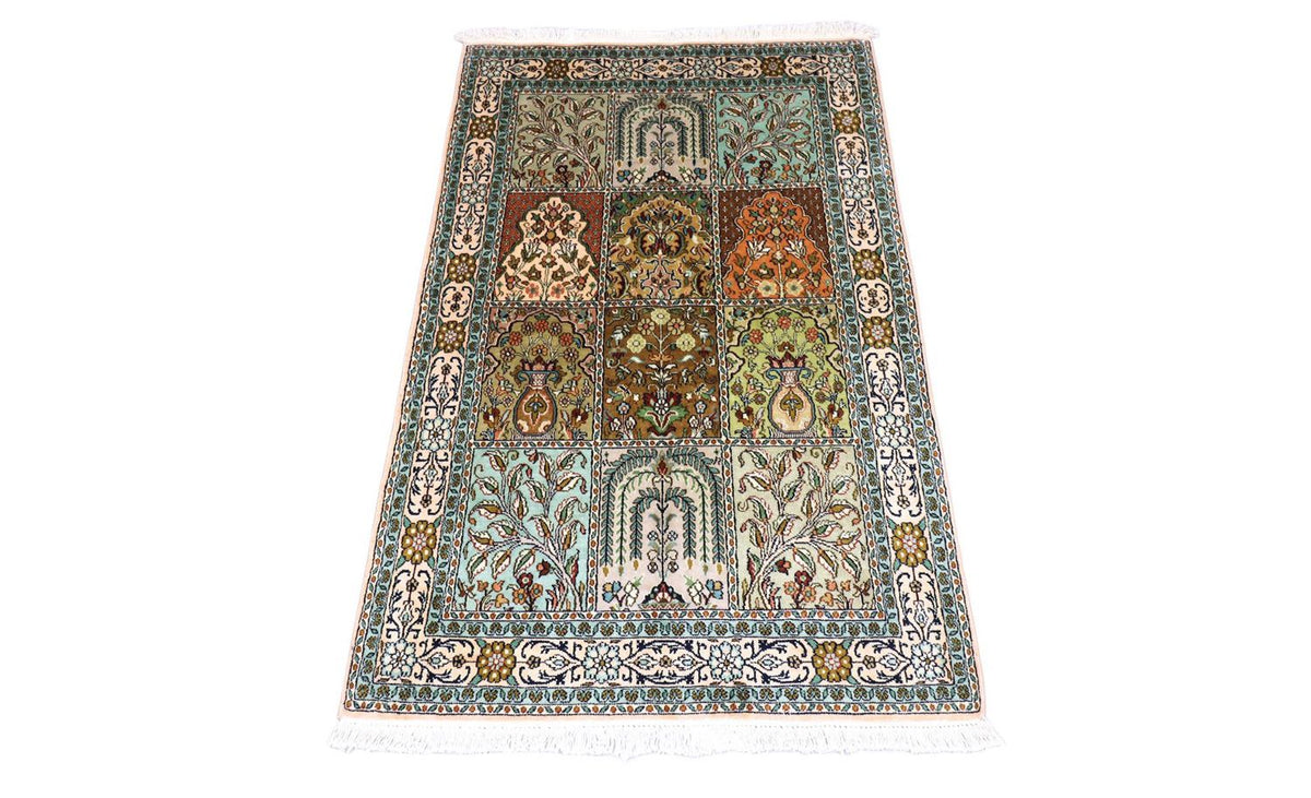 Jedwabny dywan - Kashmir Silk - 151 x 95 cm - turkusowy