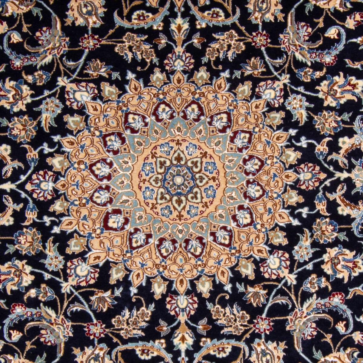 Dywan perski - Nain - Premium - 205 x 128 cm - ciemnoniebieski