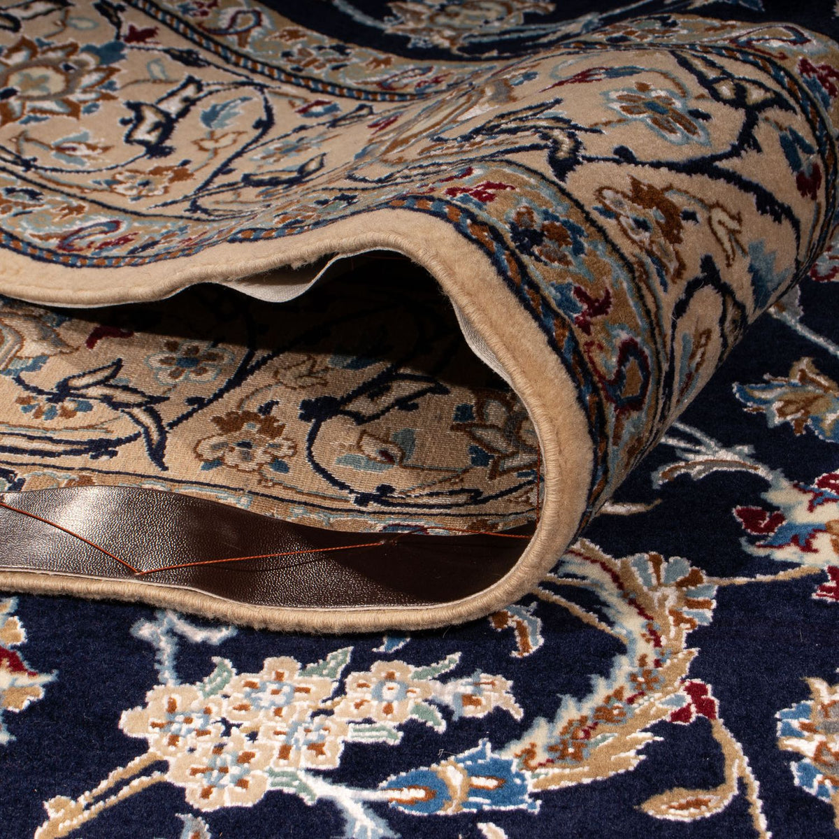 Dywan perski - Nain - Premium - 205 x 128 cm - ciemnoniebieski