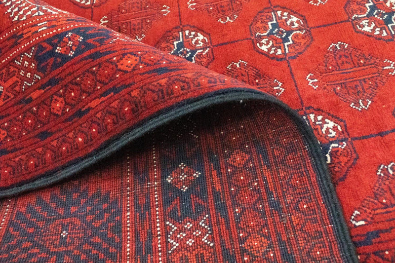 Afgański dywan - Bukhara - 297 x 198 cm - ciemna czerwień