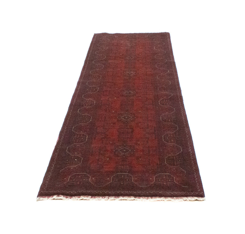 Biegacz Afgański dywan - Kunduz - 287 x 83 cm - ciemna czerwień