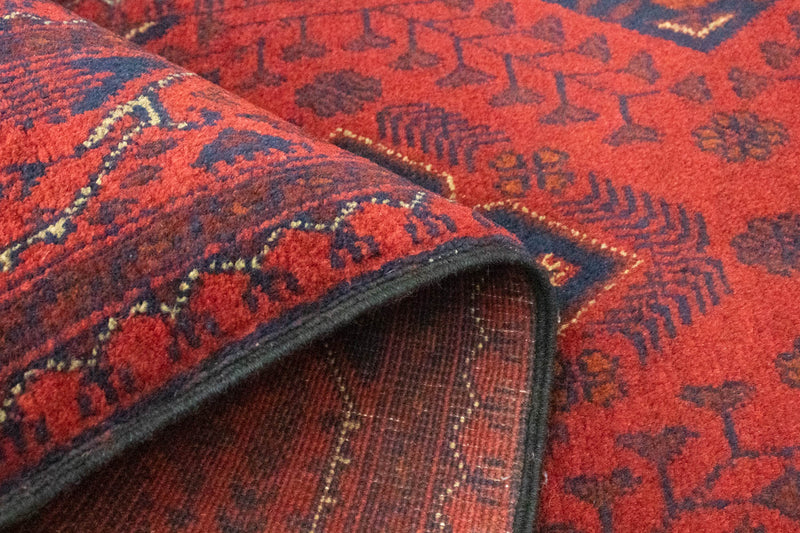 Biegacz Afgański dywan - Kunduz - 296 x 84 cm - ciemna czerwień