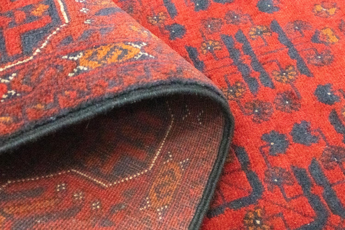 Biegacz Afgański dywan - Kunduz - 297 x 74 cm - czerwony