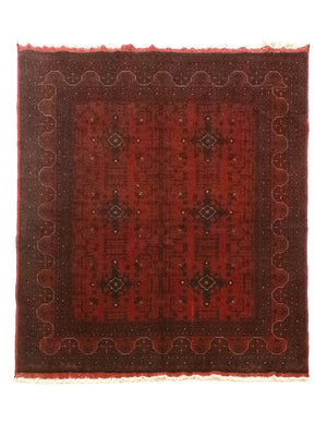 Afgański dywan - Kunduz - 199 x 152 cm - czerwony