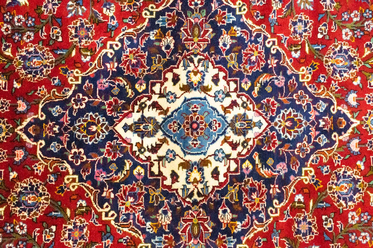 Dywan perski - Keshan - 362 x 251 cm - ciemna czerwień