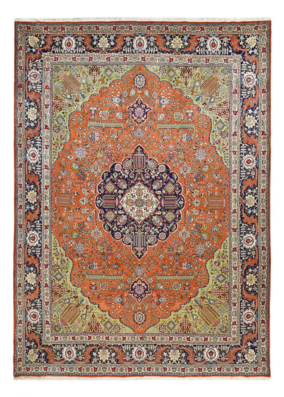 Dywan perski - Tabriz - Królewski - 408 x 293 cm - pomarańczowy