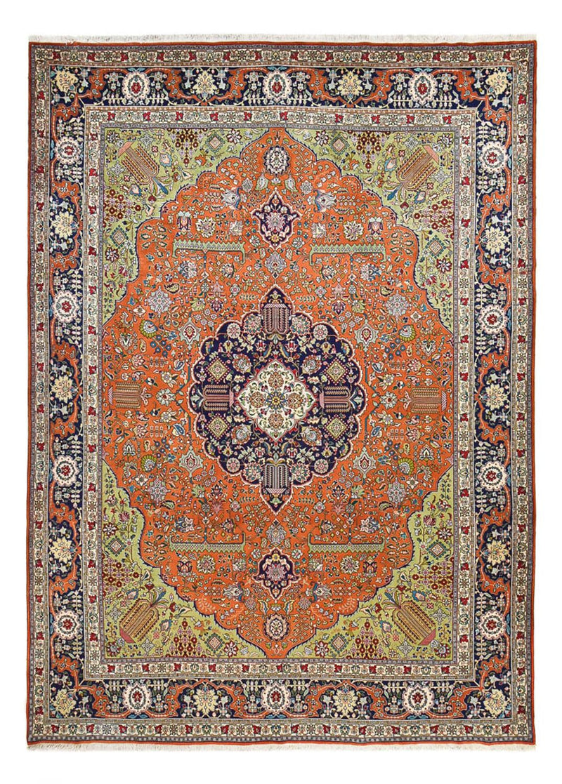Dywan perski - Tabriz - Królewski - 408 x 293 cm - pomarańczowy