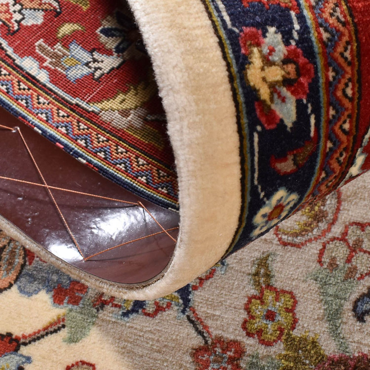 Perski dywan - Ghom - Królewski - 202 x 131 cm - jasny beż