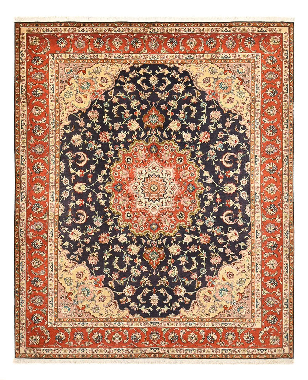 Dywan perski - Tabriz - Królewski - 255 x 205 cm - ciemnoniebieski