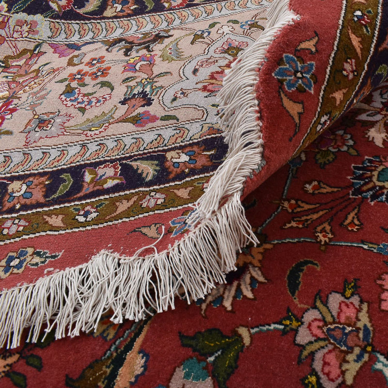 Dywan perski - Tabriz - Premium okrągły  - 300 x 300 cm - czerwony