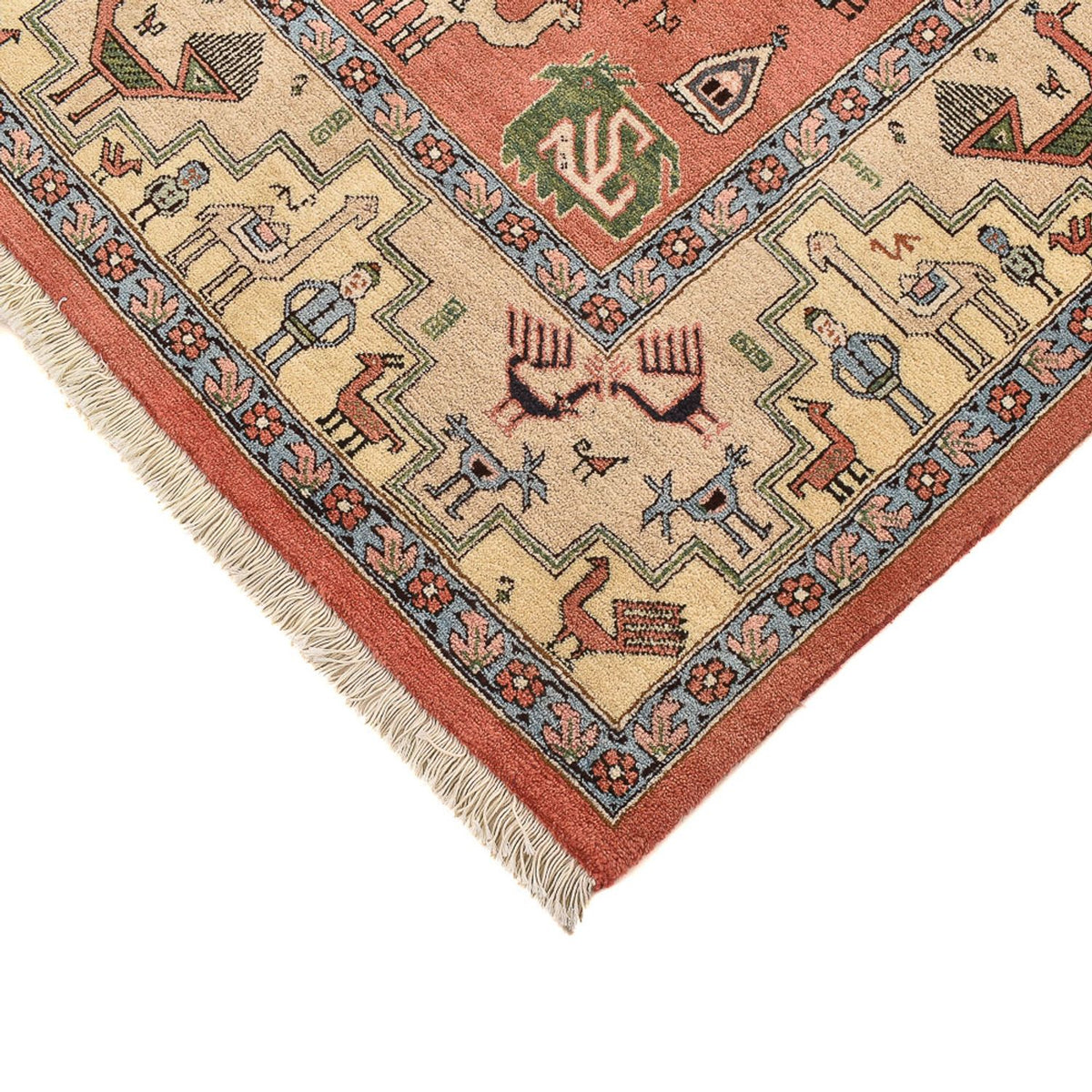 Perski dywan - Nomadyczny kwadratowy  - 208 x 198 cm - zielona