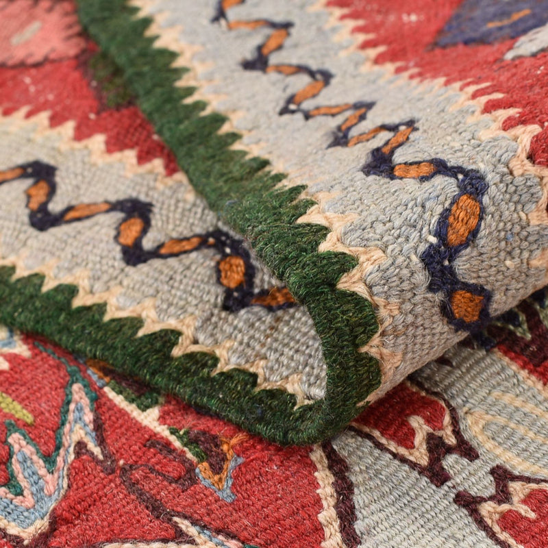 Dywan Kelim - Orientalny kwadratowy  - 147 x 130 cm - czerwony