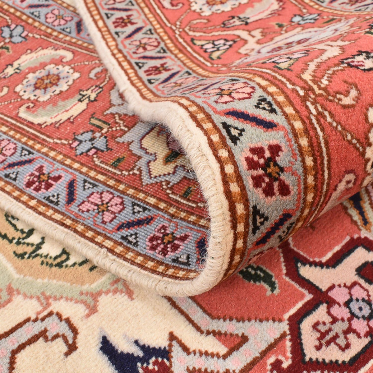 Dywan perski - Tabriz - Królewski kwadratowy  - 216 x 195 cm - kremowy