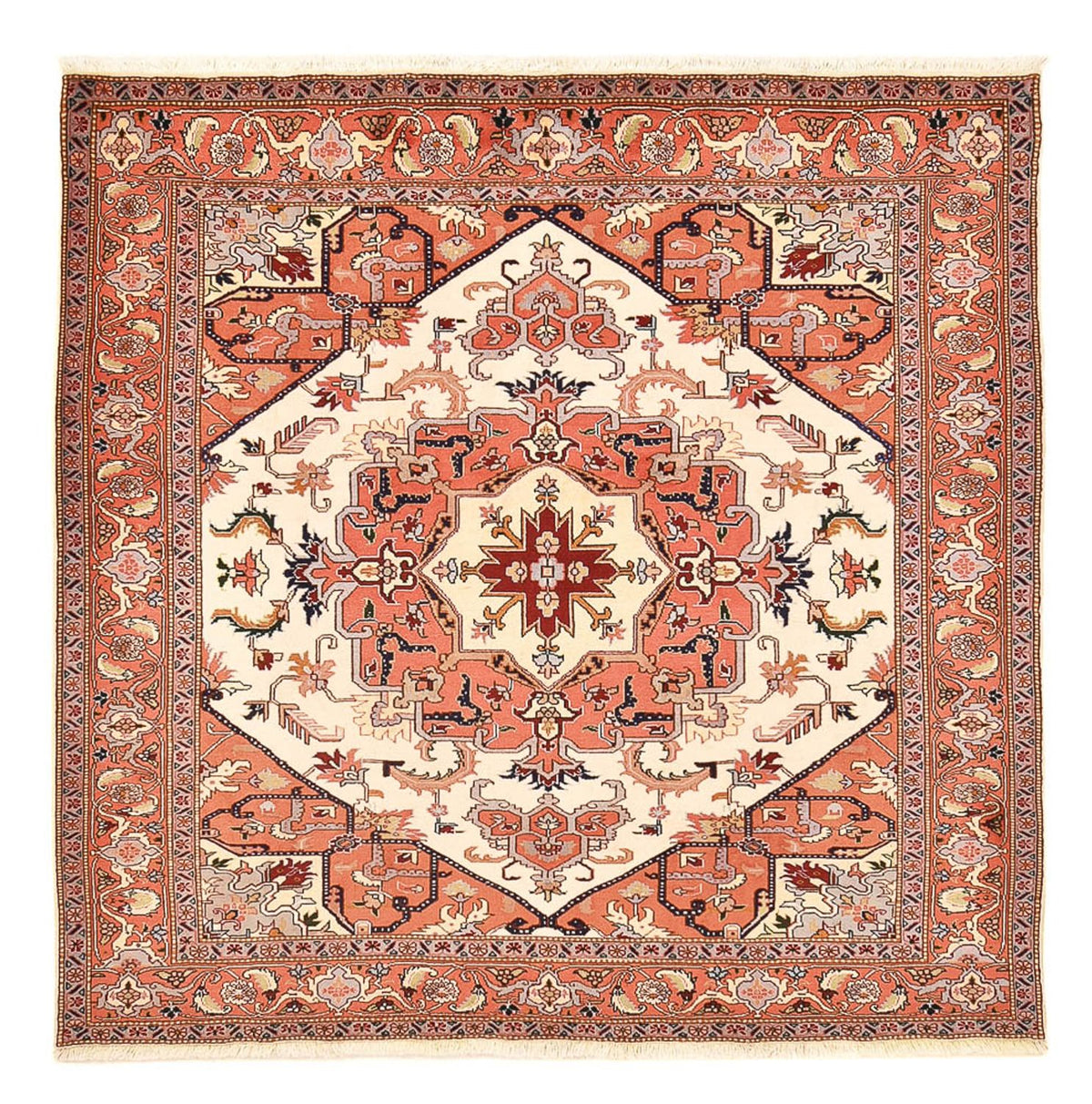 Dywan perski - Tabriz - Królewski kwadratowy  - 207 x 205 cm - kremowy