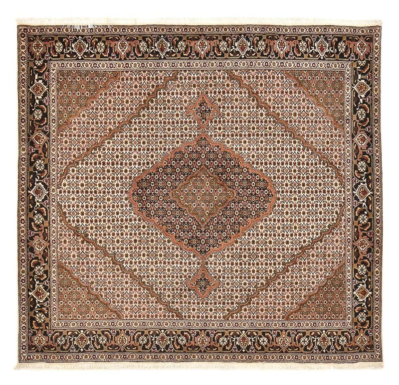 Dywan perski - Tabriz - Królewski kwadratowy  - 206 x 202 cm - jasnobrązowy