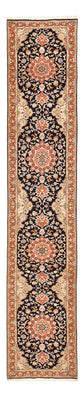 Biegacz Dywan perski - Tabriz - Królewski - 380 x 75 cm - ciemnoniebieski
