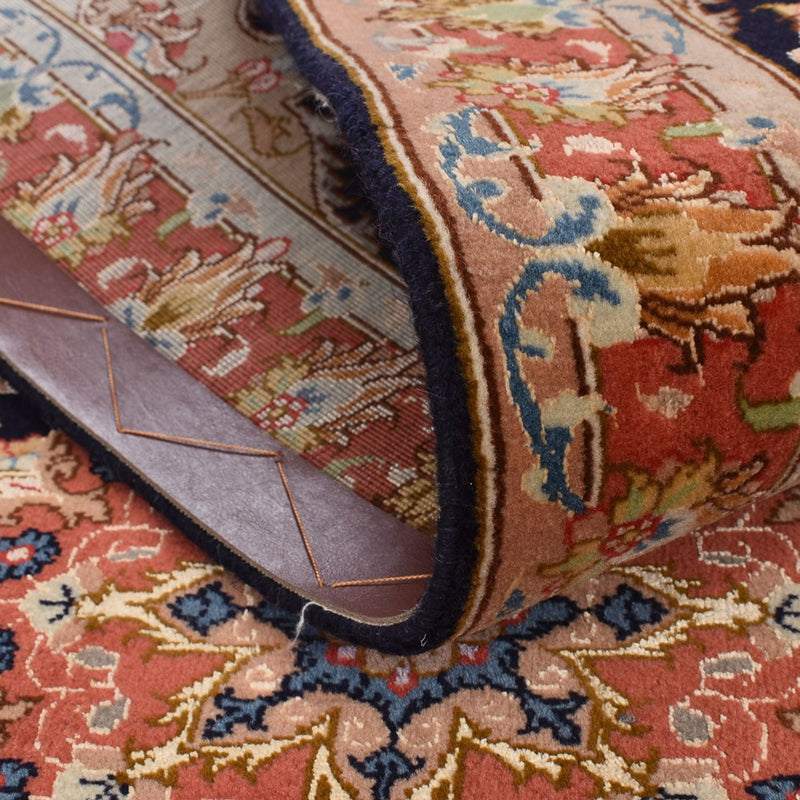 Biegacz Dywan perski - Tabriz - Królewski - 380 x 75 cm - ciemnoniebieski