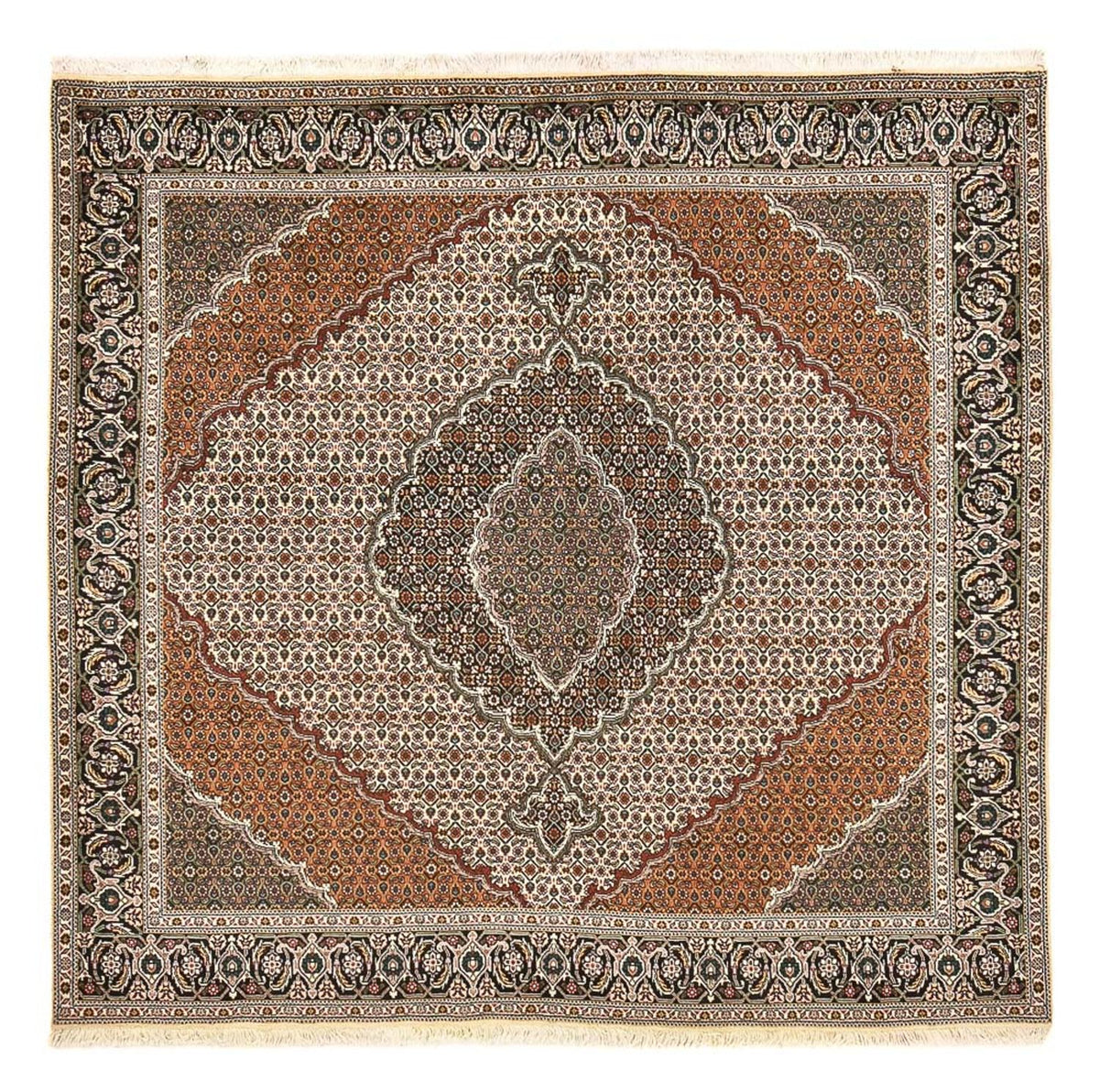 Dywan perski - Tabriz - Królewski kwadratowy  - 206 x 202 cm - jasnobrązowy
