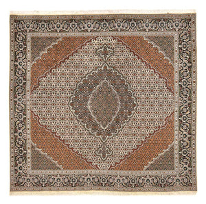 Dywan perski - Tabriz - Królewski kwadratowy  - 206 x 202 cm - jasnobrązowy