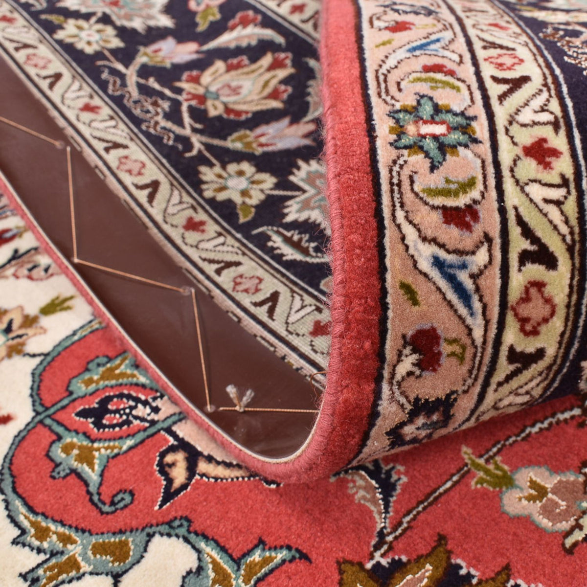 Dywan perski - Tabriz - Królewski kwadratowy  - 204 x 200 cm - czerwony