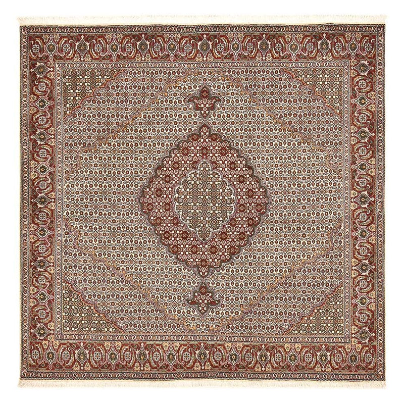 Dywan perski - Tabriz - Królewski kwadratowy  - 205 x 204 cm - jasnobrązowy