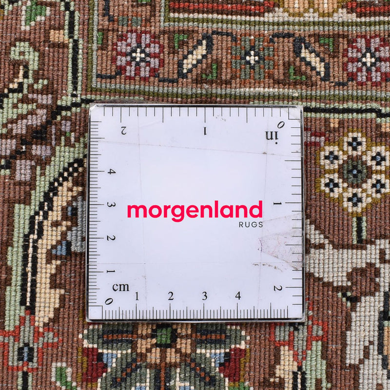 Dywan perski - Tabriz - Królewski kwadratowy  - 201 x 197 cm - ciemny beż