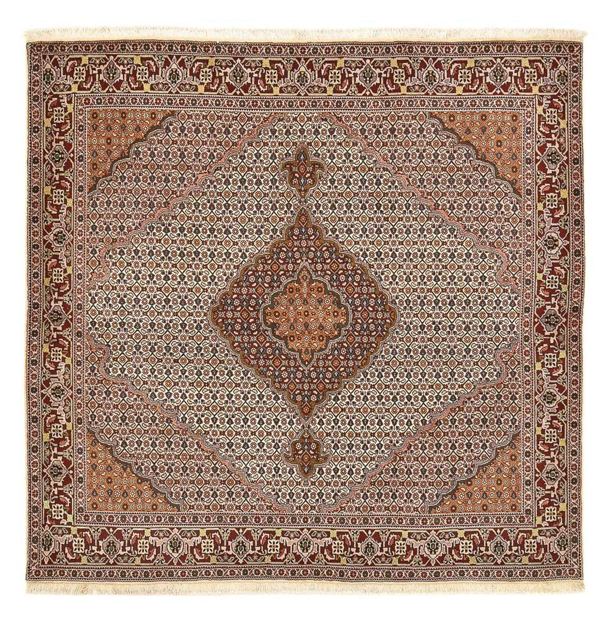 Dywan perski - Tabriz - Królewski kwadratowy  - 202 x 198 cm - jasnobrązowy