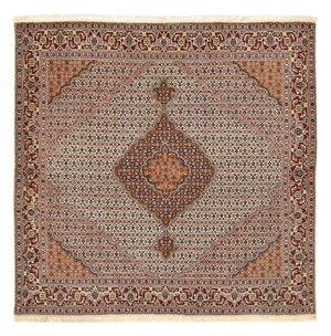 Dywan perski - Tabriz - Królewski kwadratowy  - 202 x 198 cm - jasnobrązowy
