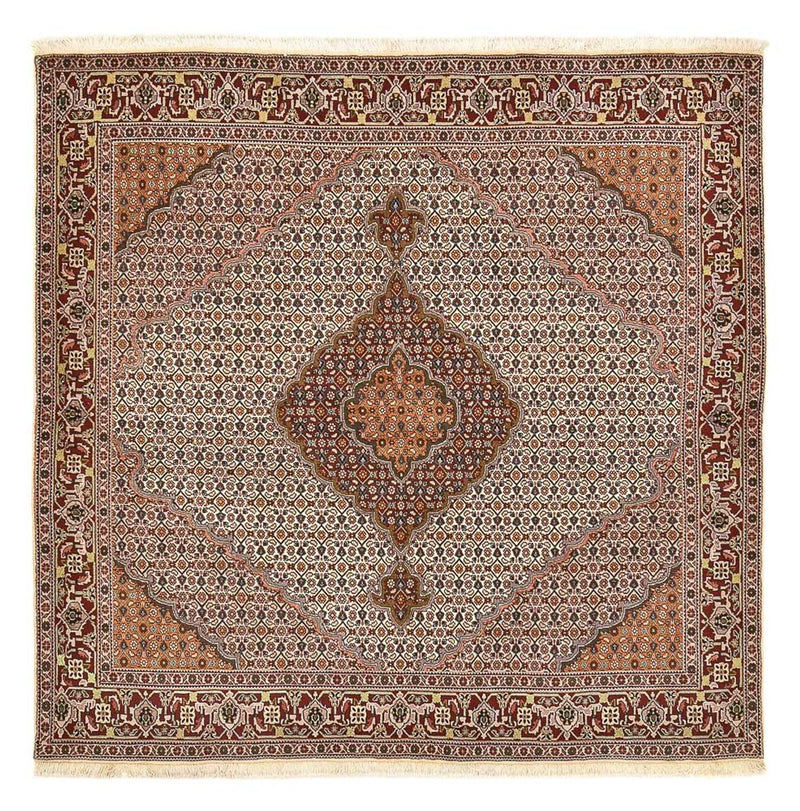 Dywan perski - Tabriz - Królewski kwadratowy  - 202 x 198 cm - jasnobrązowy