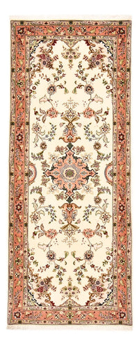Biegacz Dywan perski - Tabriz - Królewski - 203 x 81 cm - kremowy
