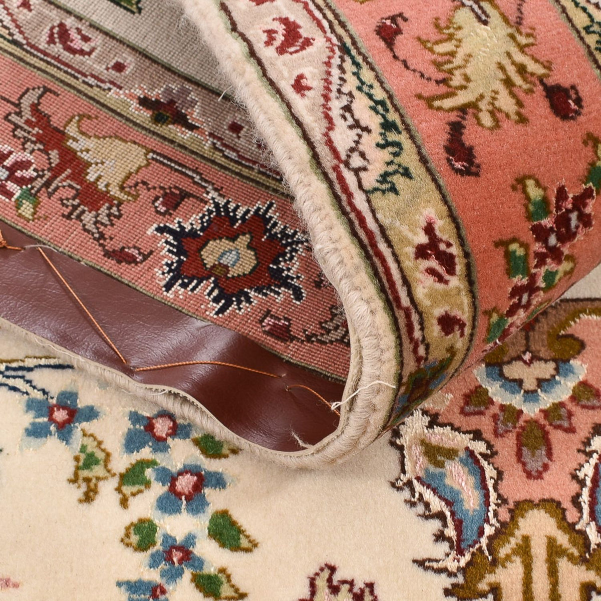 Biegacz Dywan perski - Tabriz - Królewski - 203 x 81 cm - kremowy