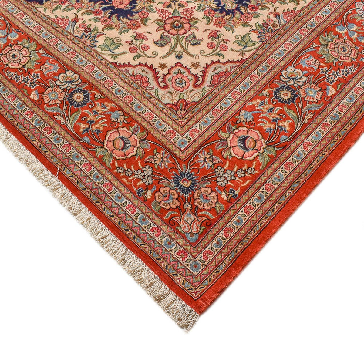 Dywan perski - Ghom - 345 x 250 cm - ciemnoniebieski