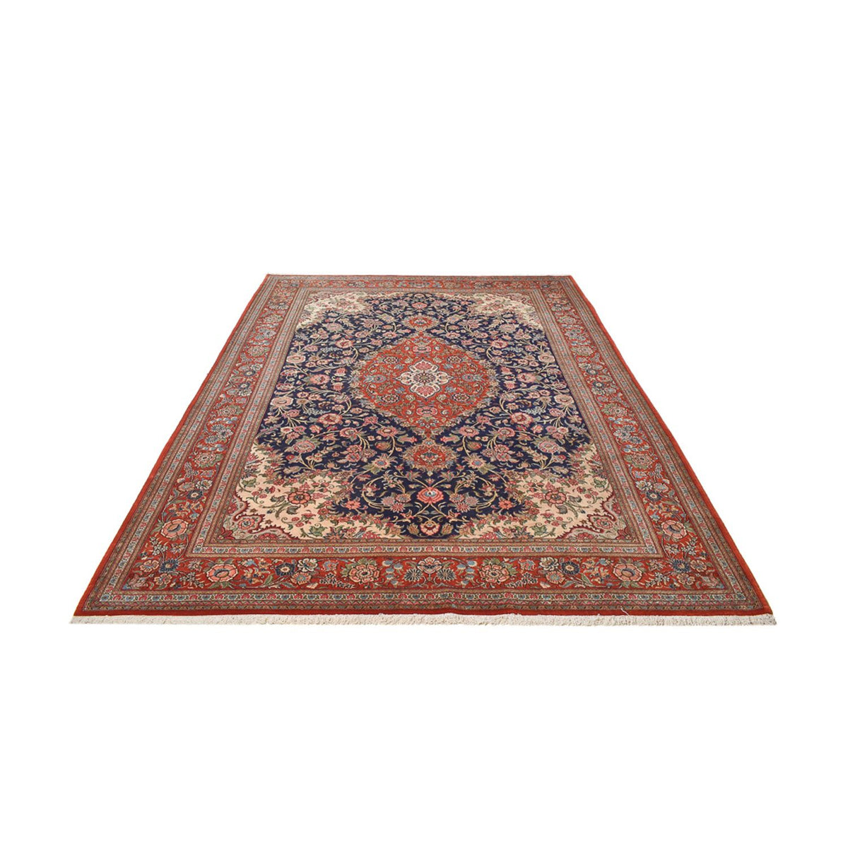 Dywan perski - Ghom - 345 x 250 cm - ciemnoniebieski