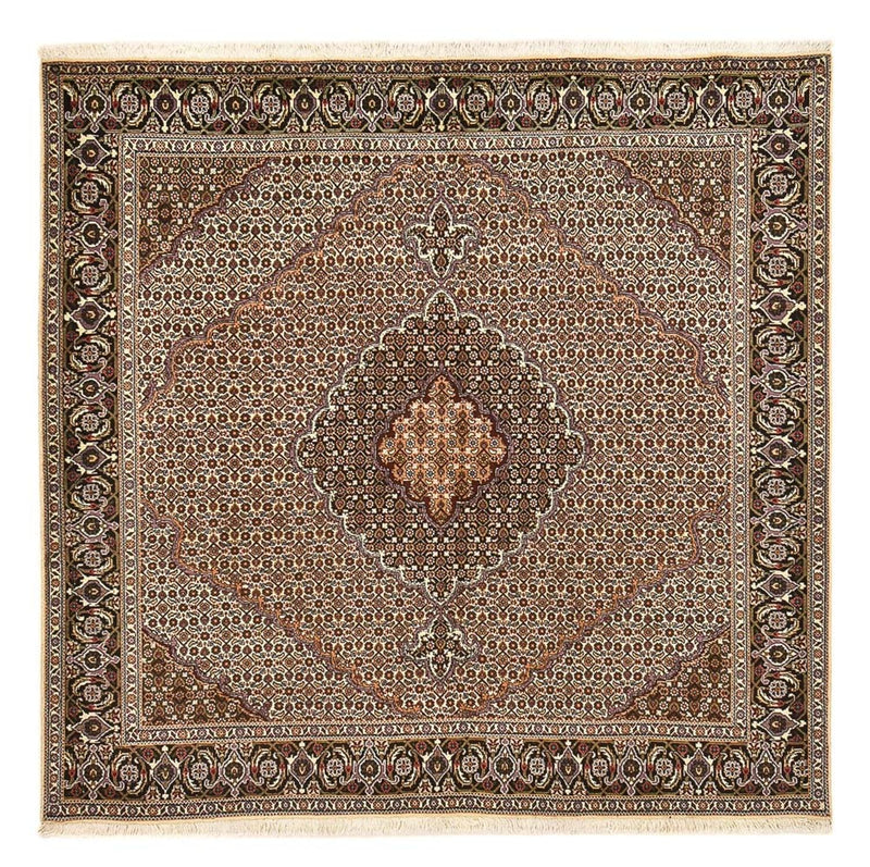Dywan perski - Tabriz - Królewski kwadratowy  - 202 x 202 cm - brązowy