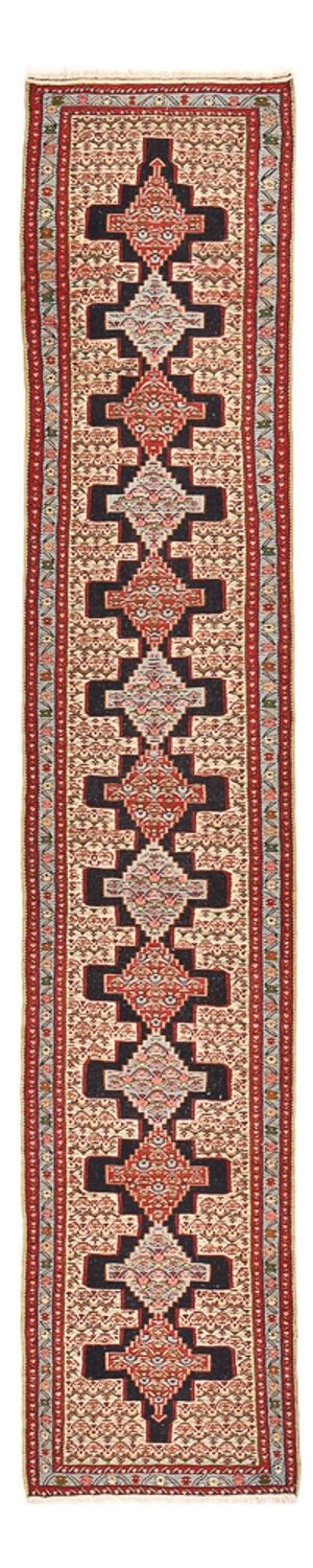 Biegacz Dywan Kelim - Orientalny - 395 x 87 cm - ciemnoniebieski