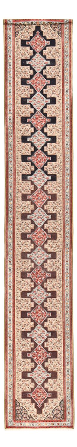 Biegacz Dywan Kelim - Orientalny - 495 x 85 cm - ciemnoniebieski
