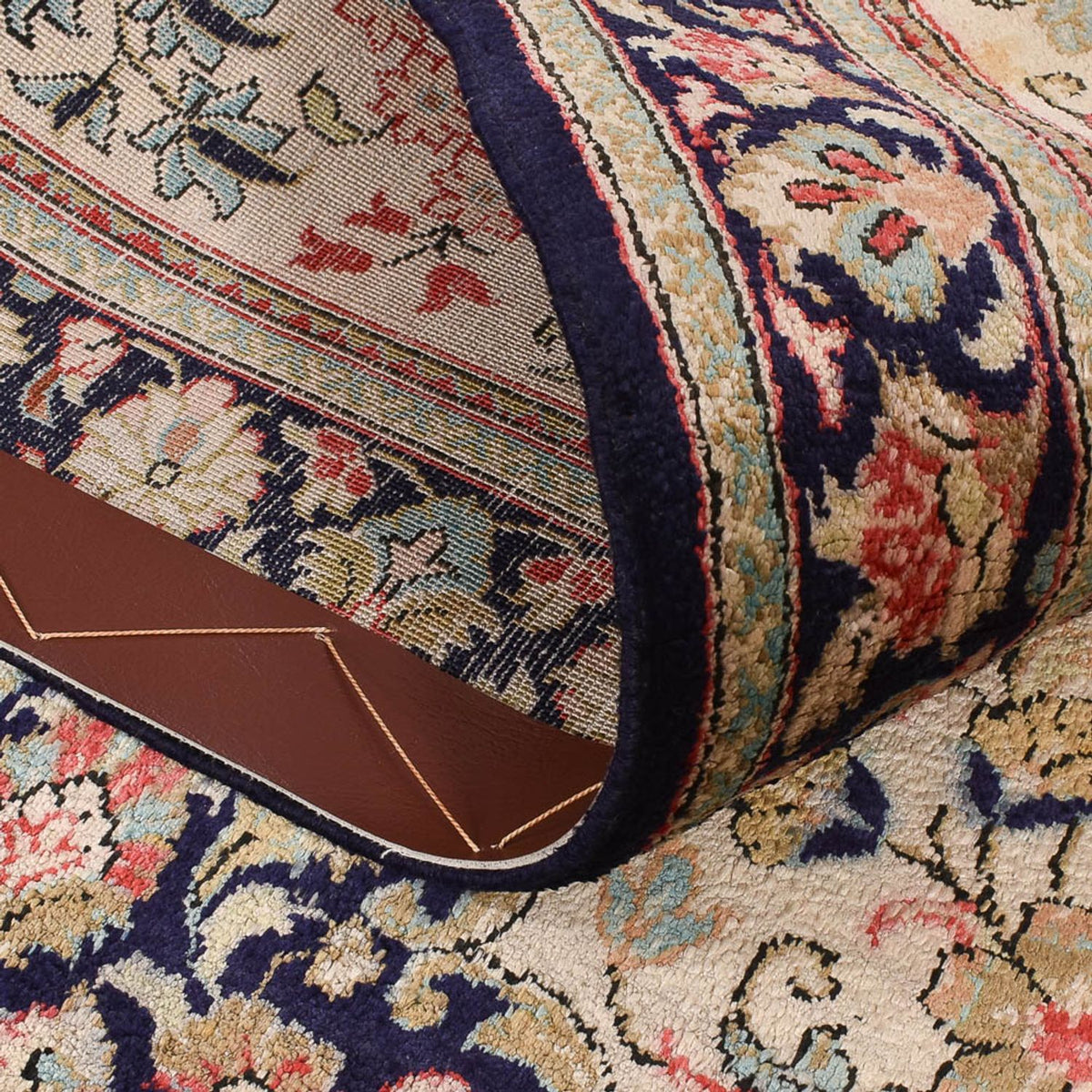 Biegacz Jedwabny dywan - Ghom Silk - Premium - 222 x 69 cm - kremowy