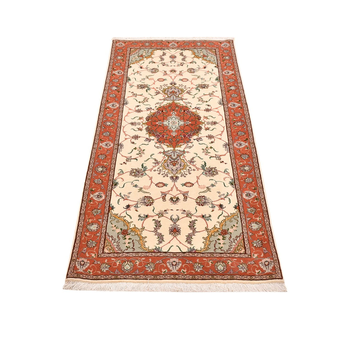 Biegacz Dywan perski - Tabriz - Królewski - 206 x 80 cm - wielokolorowy