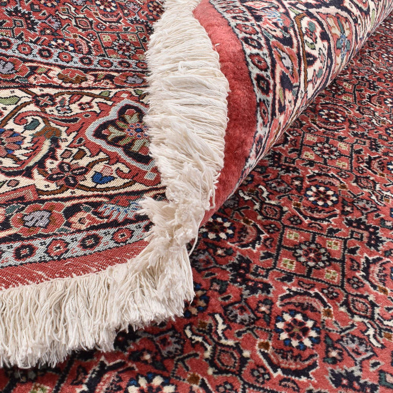 Dywan perski - Bijar okrągły  - 300 x 300 cm - bordowa czerwień