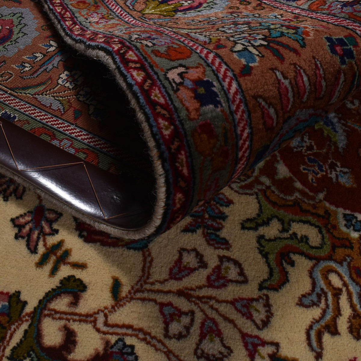 Dywan perski - Tabriz - Królewski - 312 x 206 cm - ciemny beż