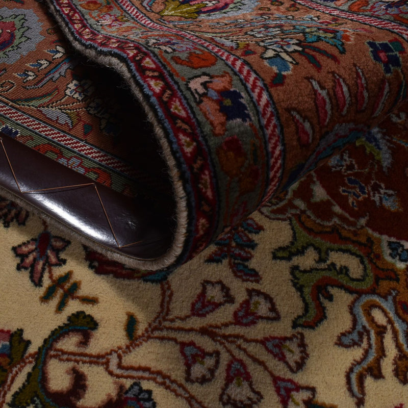 Dywan perski - Tabriz - Królewski - 312 x 206 cm - ciemny beż