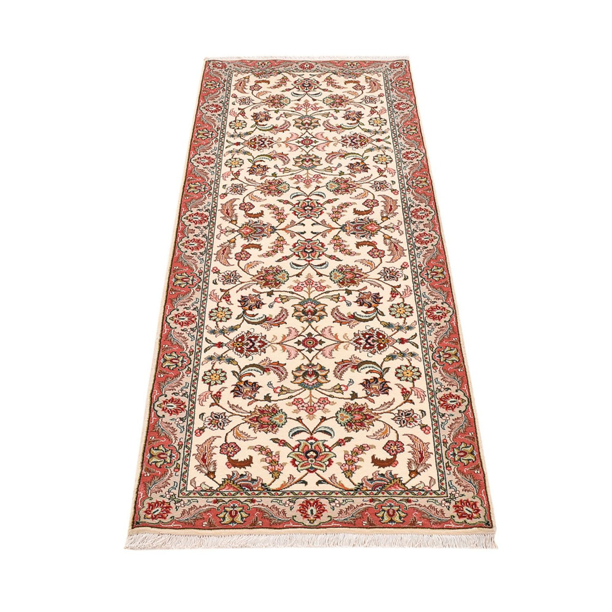 Biegacz Dywan perski - Tabriz - Królewski - 202 x 71 cm - kremowy