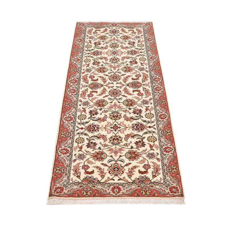 Biegacz Dywan perski - Tabriz - Królewski - 202 x 71 cm - kremowy
