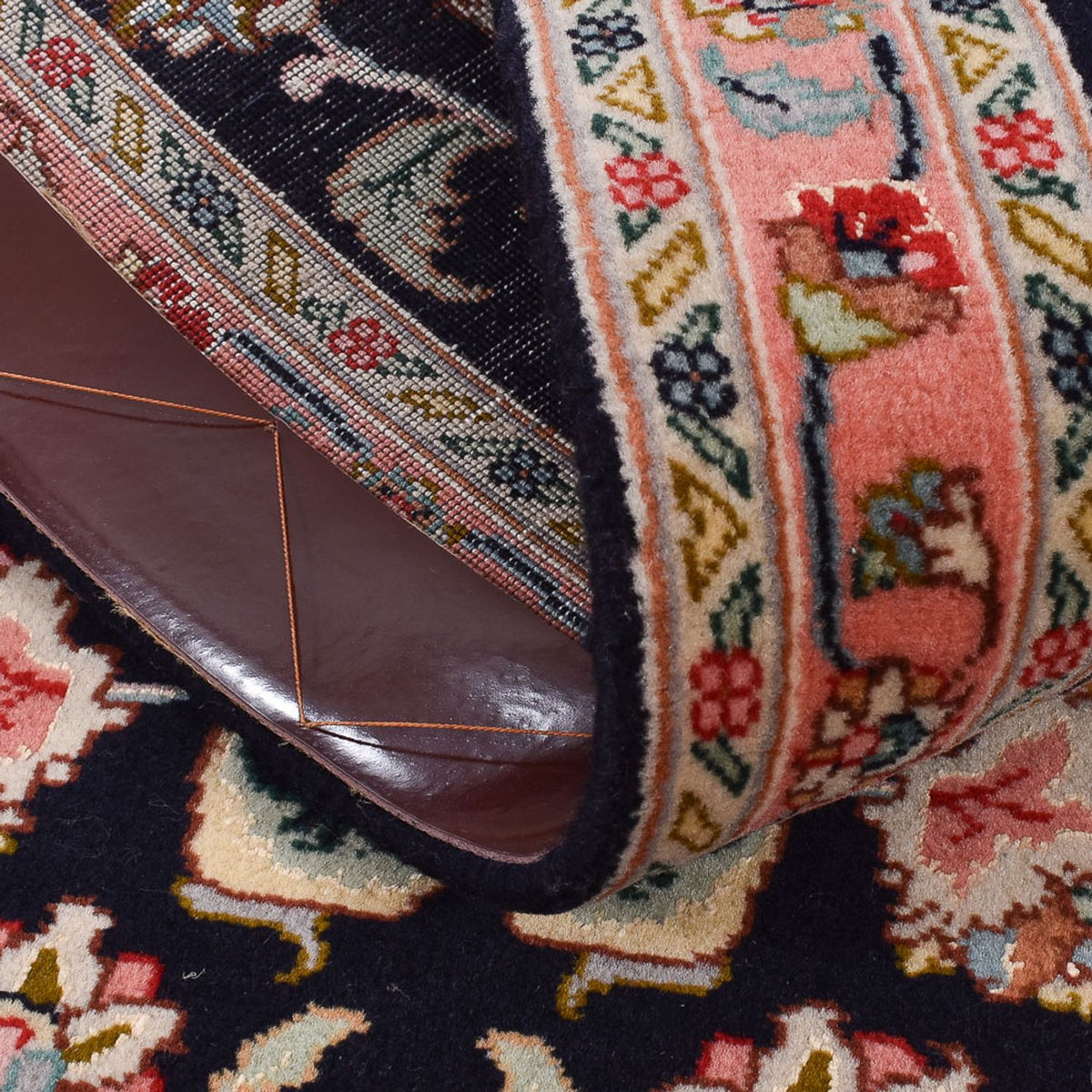 Biegacz Dywan perski - Tabriz - Premium - 290 x 69 cm - ciemnoniebieski